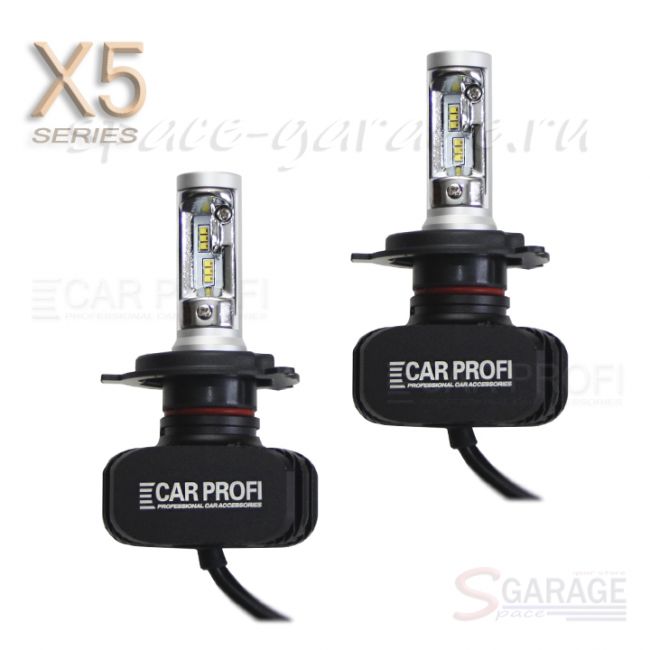 Светодиодные лампы CarProfi CP-X5 H4 Hi/Low CSP new 6000Lm (комплект, 2шт)