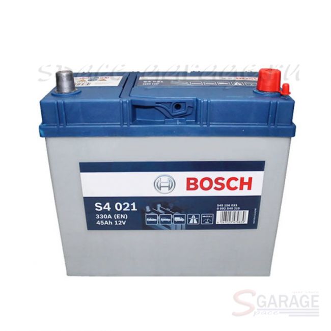 Аккумулятор Bosch Silver JIS 45 А/ч 330 А 12V обратная полярность, выносные клеммы (0092S40210)