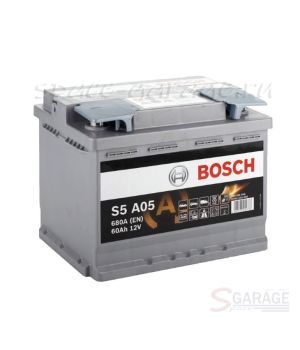 Аккумулятор Bosch Start-stop AGM 60 А/ч 540 А 12V обратная полярность, стандартные клеммы (0092S5A050)