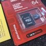 Карта памяти QUMO MicroSDXC 64GB 90/45 МБ/с UHS-I U3, Pro seria 3.0 с адаптером SD