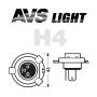 Лампа галогенная AVS цоколь H4 SIRIUS NIGHT WAY  12V 60/55W Plastic box -2 шт. (A78949S)