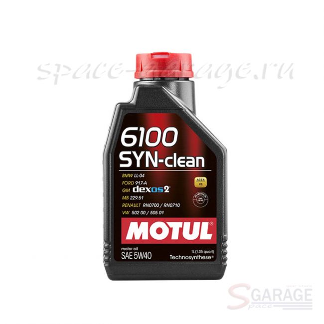Масло моторное MOTUL 6100 SYN-CLEAN 5W40 синтетическое 1 л (107941)