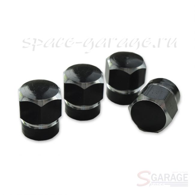 Колпачки GABARIT на шинный вентиль металл, цвет черный 4 шт. (148/418BK)