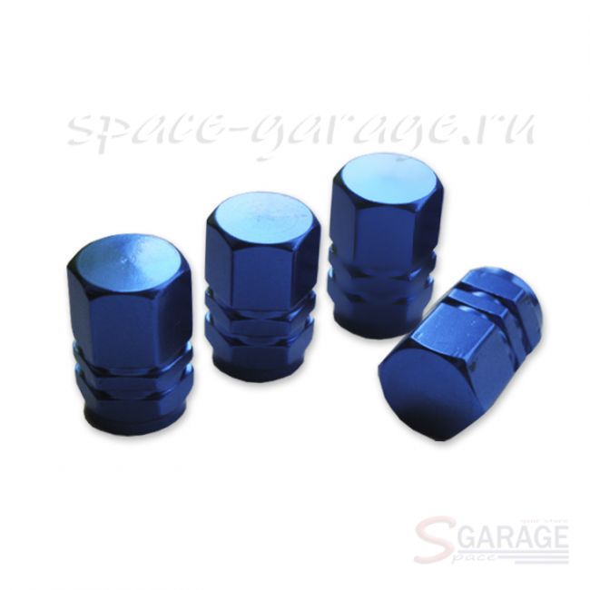 Колпачки GABARIT на шинный вентиль металл, цвет синий 4 шт. (415BL)