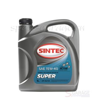 Масло моторное Sintec SUPER 15W-40 API CD, SG минеральное 5 л (900315)
