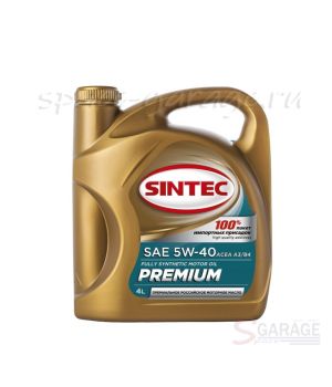 Масло моторное Sintec PREMIUM 5W-40 API CF, SN, ACEA A3, B3, B4 синтетика 4 л (801971)