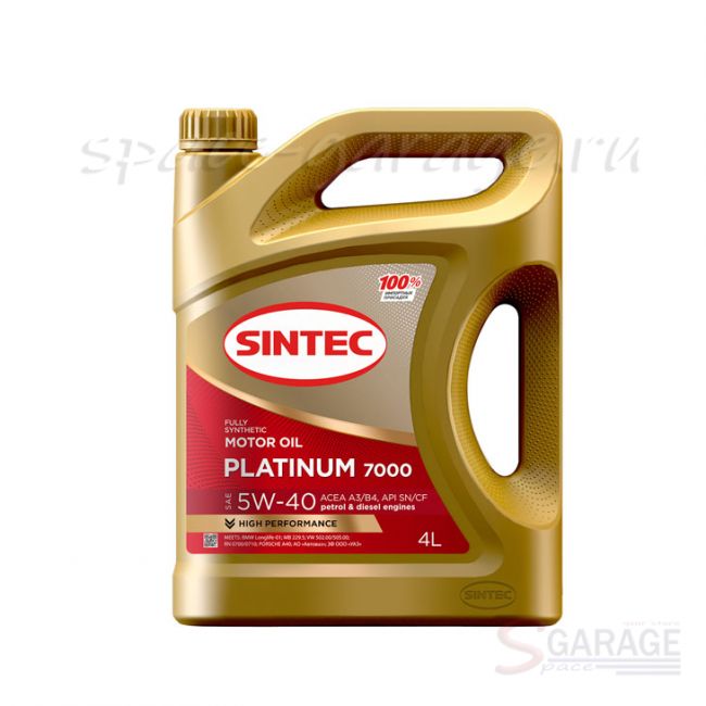 Масло моторное Sintec PLATINUM 7000 5W-40 API SN/CF синтетическое 4 л (600202)