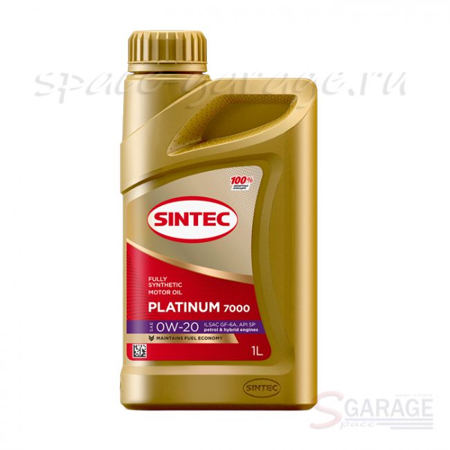 Масло моторное Sintec PLATINUM 7000 0W-20 API SP, ILSAC GF-6 синтетика 1 л (600162) | параметры