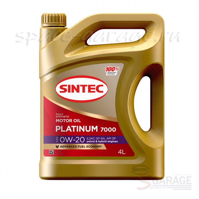 Масло моторное Sintec PLATINUM 7000 0W-20 API SP, ILSAC GF-6 синтетика 4 л (600163) | отзывы