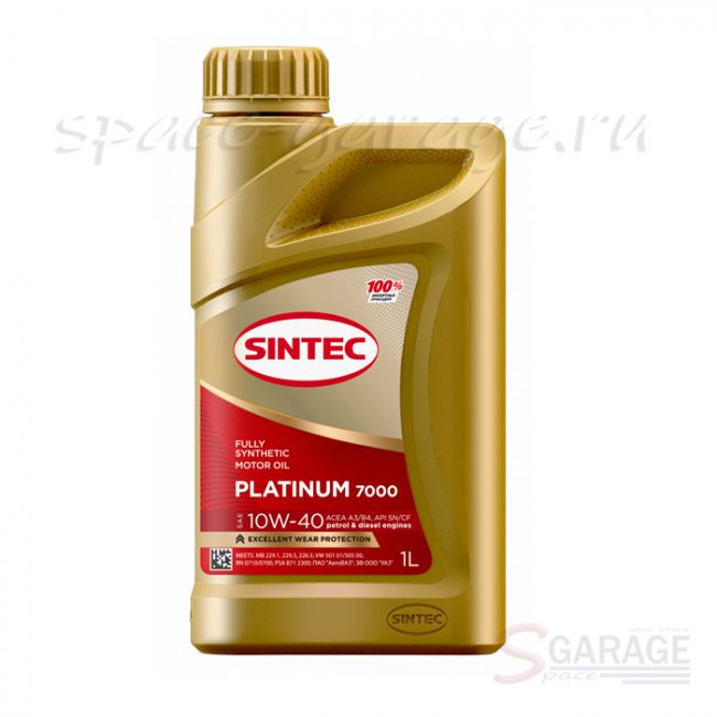 Масло моторное Sintec PLATINUM 7000 10W-40 A3/B4 SN/CF синтетика 1 л (600166)